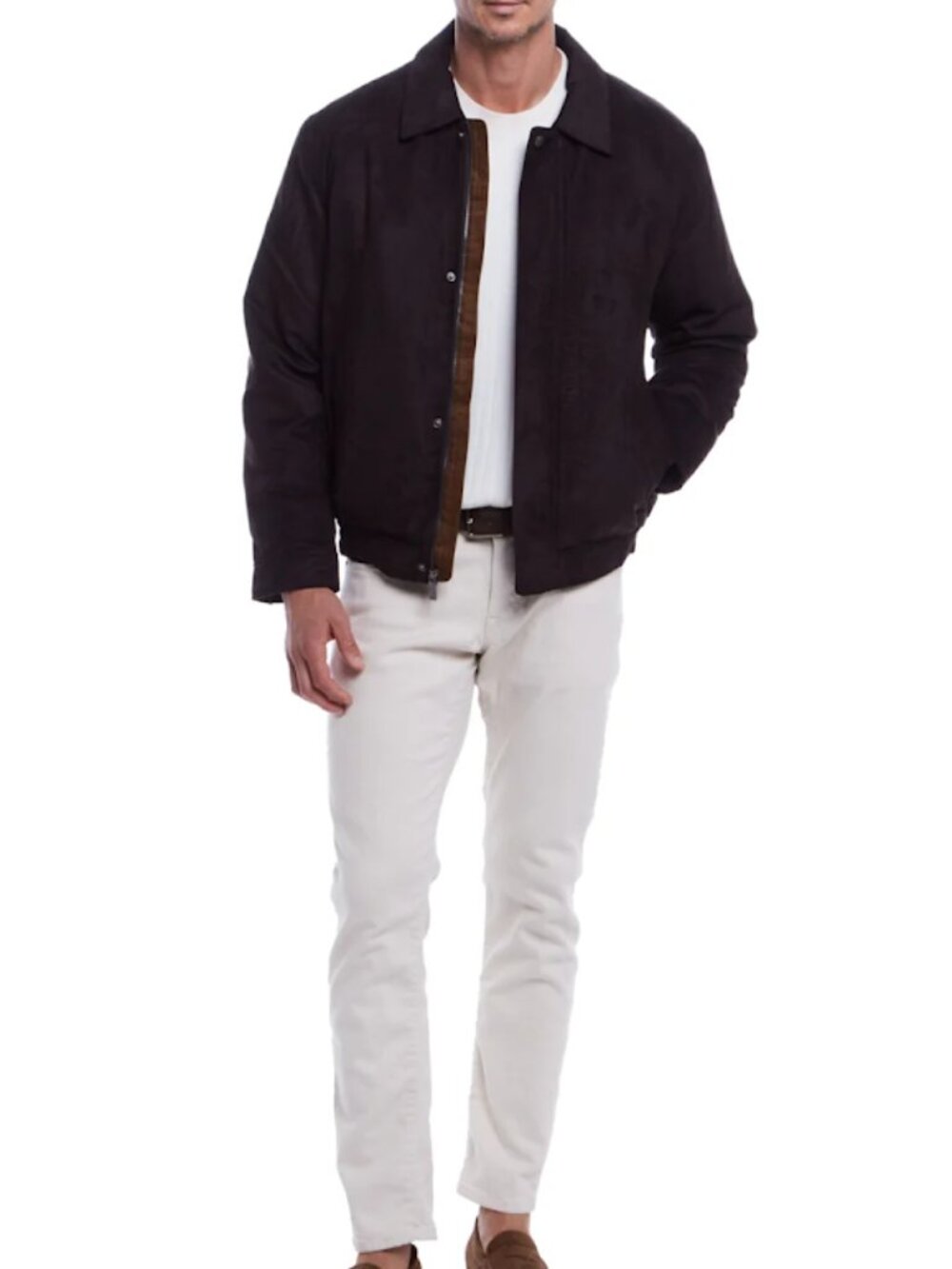 Weatherproof Garment Co. Men's Micro Suede  Golf Bomber Jacket Black